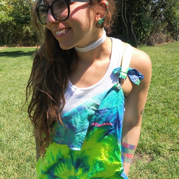 [ tie dye overall romper one size ] - Picture 3 of 8
